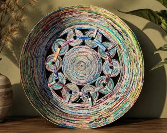 Paper Basket Made of Magazine Pages