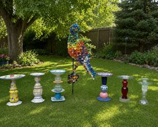 Bird Baths bottle cap bird
