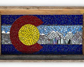 Colorado Flag Montains City Mosaic