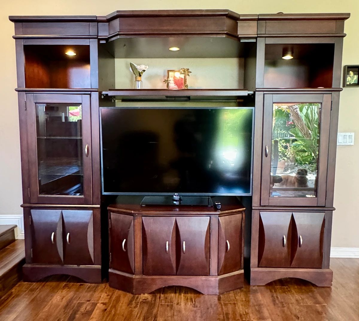 Large Entertainment Center / Wall Unit with Adjustable TV Opening