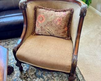 Traditional Carved Accent Chair that Matches the Coffee Table!