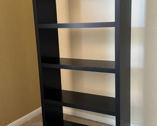 Modern Black 5-Shelf Bookcase
