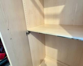 Tall Maple Storage Cabinet Wardrobe Armoire with Adjustable Shelves & Hanging Rods