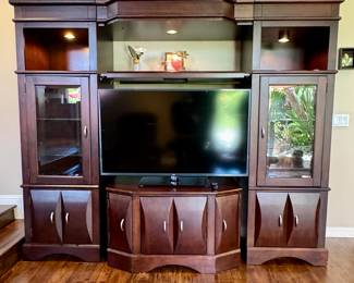 Large Entertainment Center / Wall Unit with Adjustable TV Opening