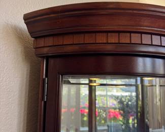 Lighted Curio Display Cabinet with Curved Glass