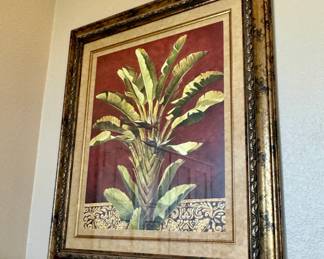 Large Tropical Botanical Framed Wall Art
