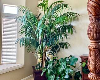 Large Artificial Palm Tree in Decorative Planter