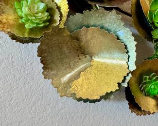 Large Metal Succulent Wall Sculpture without Succulents