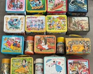 Collection of Disney Lunch Boxes and Thermos