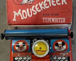 1950's Vintage Mickey Mouse Club Typewriter, Original Box