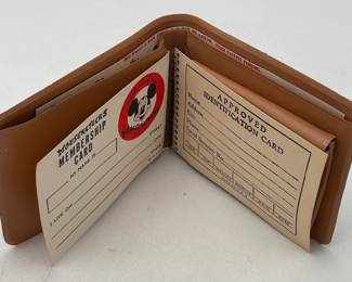 1950's Wallet in Original Box with Mickey Mouse Club Membership Card