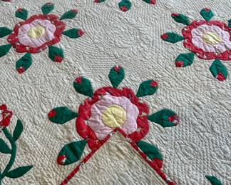 Hand Stitched Floral Quilt