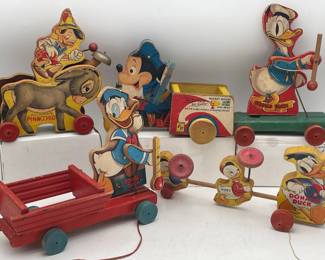 Collection of Disney Pull Toys, Fisher Price