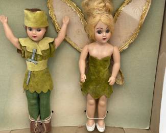 Disney's Peter Pan and Tinker Bell Dolls in Original Box, Dutchess Doll Corp.