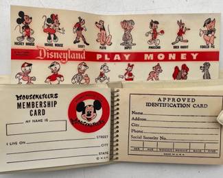 1950's Wallet in Original Box with Mickey Mouse Club Membership Card
