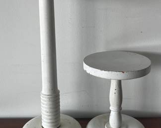 Wooden Pedestal/ Display Stands in Old White Paint