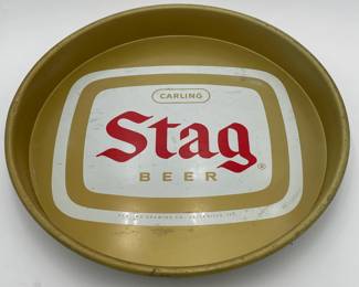 Vintage Stag Beer Advertising Tray, Carling Brewing Co. Belleville IL, 1960's