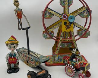 Collection of Disney Tin Wind Up Toys
