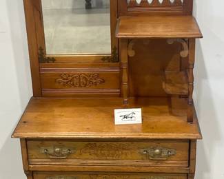 Oak Child's Size 3 Drawer Dresser with Mirror