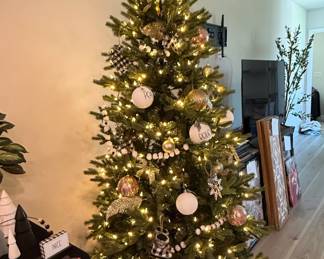 PreLit Christmas Tree with Rae Dunn Style Ornaments