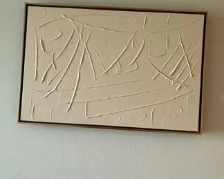 Textured Abstract Canvas Art with Gold Frame