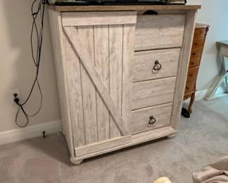 Farmhouse Sliding Barn Door Drawer Chest