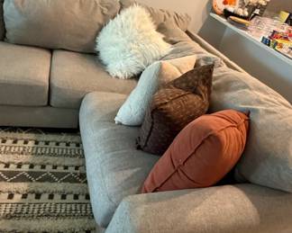 Contemporary LShaped Fabric Sectional Sofa