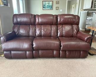 Recliner Sofa With 3 Seats Manual, Side Table And Floor Lamp