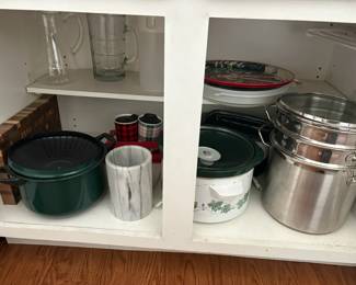 Cutting Board, Pasta Pot, Pitchers, Wine Cooler And Other Items