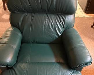 Recliner In Dark Green Leather