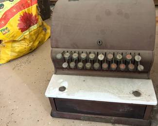 Antique National Cash Register In Wood