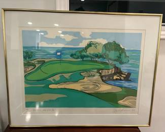 Serigraph Print "Hole 15, Teeth of the Dog, Dominican Republic" by Artist Steve Bloom, 76 of 1000