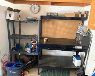 Workbench And Plastic Shelves