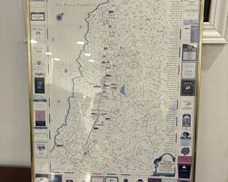 Print Of Napa Valley Wineries On Map