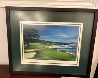 Print Of The 18th Hole At Pebble Beach