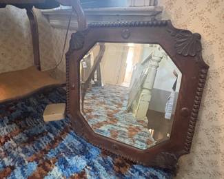 . . . 1920's oak mirror