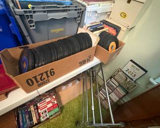 . . . hundreds of 45 records