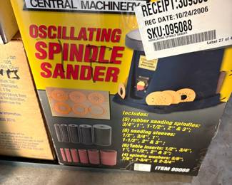 . . . Central Machinery oscillating spindle sander
