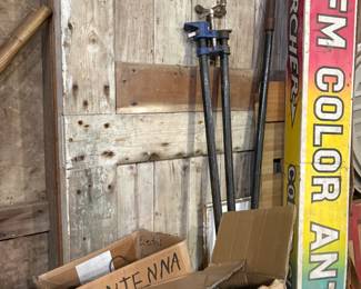 . . . clamps and a vintage TV antenna