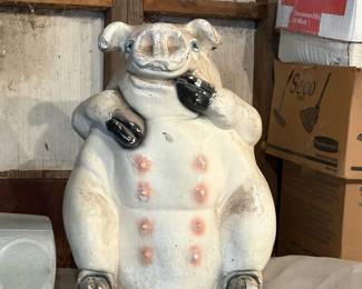 . . . large cement piggy