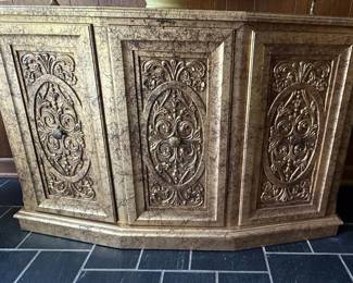 Hollywood Regency Style Gilded Carved Cabinet