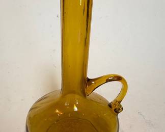 Mid-Century Amber Glass Cruet Pitcher
