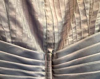 1950s Blue Pleated Taffeta Cocktail Dress