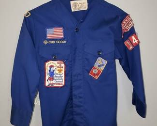 Vintage Cub Scout Uniform Shirt with Patches - Great Smoky Mountain Council