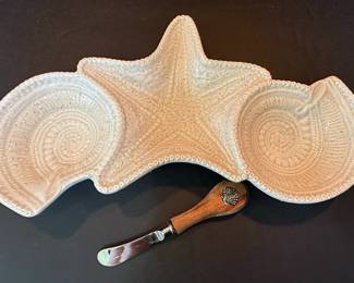 Mud Pie Coastal Starfish Serving Platter Set