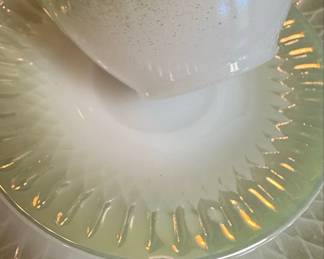Federal Glass Moonglow Iridescent Cup and Saucer