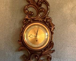 Vintage Syroco Hollywood Regency 8-Day Wall Clock