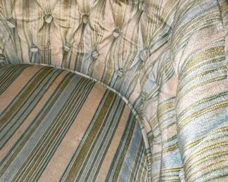 Milo Baughman Style Striped Barrel Back Chair
