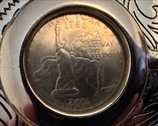 New York State Quarter Western Style Belt Buckle