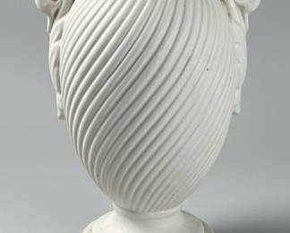Haeger USA White Swan Handles Urn Vase